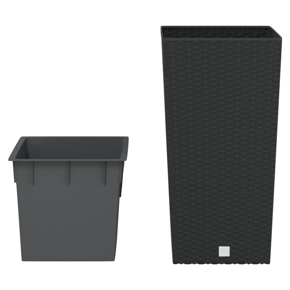 vidaXL Planter with Removable Inner Anthracite 11 / 26.5 L PP Rattan - anydaydirect