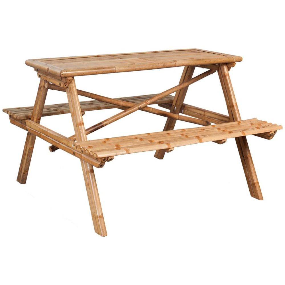 Picnic Table 115x115x81 cm Bamboo - anydaydirect