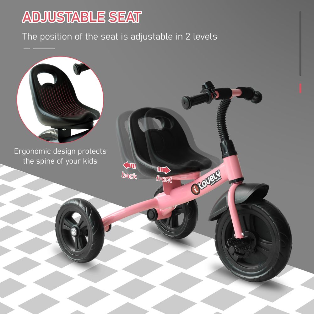 Baby Kids Children Toddler Tricycle Ride on Trike W/ 3 Wheels Pink HOMCOM - anydaydirect