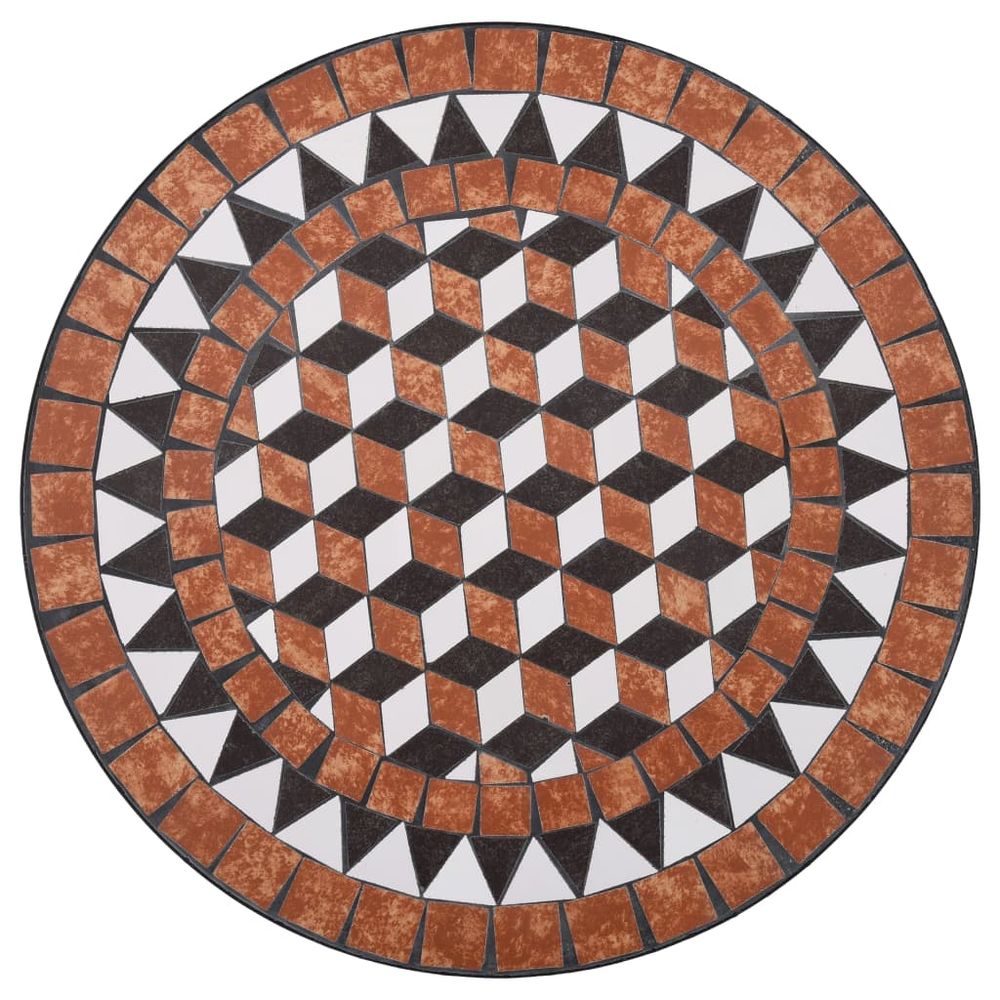 3 Piece Mosaic Bistro Set Ceramic Tile Terracotta - anydaydirect