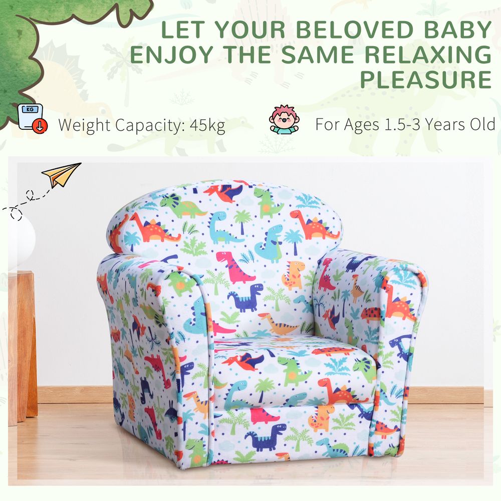 Children's Armchair Kids Sofa Tub Chair Seat Cartoon Flannel Wooden Non-slip - anydaydirect