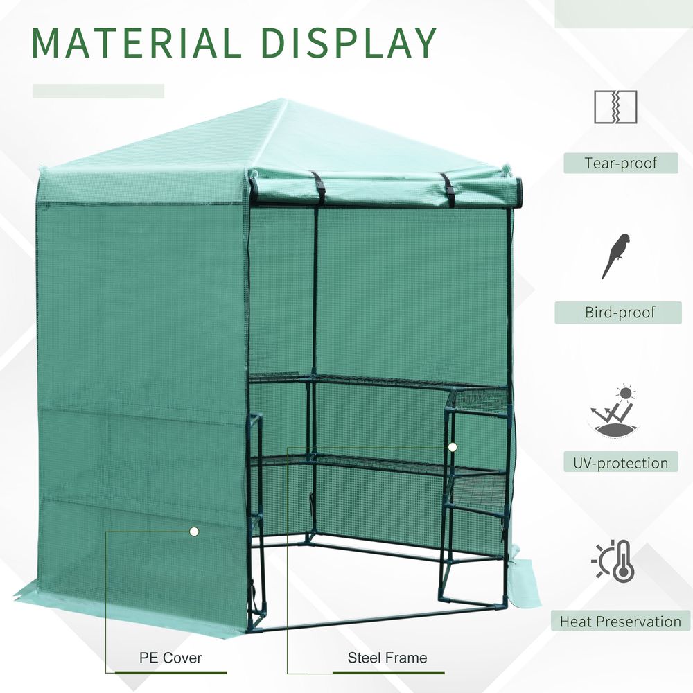 Hexagon Walk-in 3-Tier Portable Greenhouse, ?194x225H cm - anydaydirect