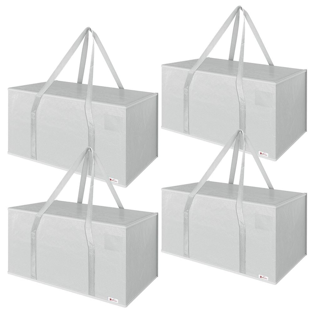 4 Pack Moving Bags Huge Capacity Heavy Duty Organisers Underbed Storage Grey - anydaydirect