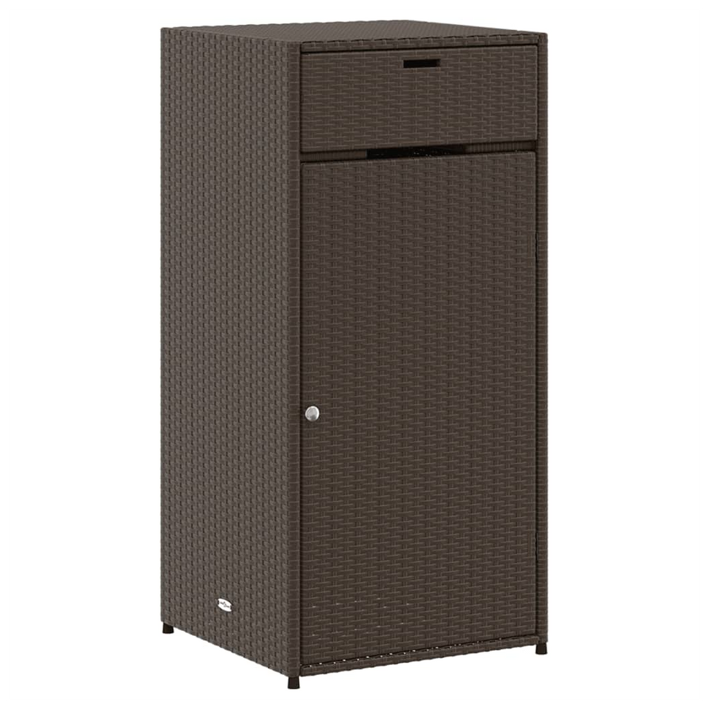 vidaXL Garden Storage Cabinet Brown 55x55x111 cm Poly Rattan - anydaydirect