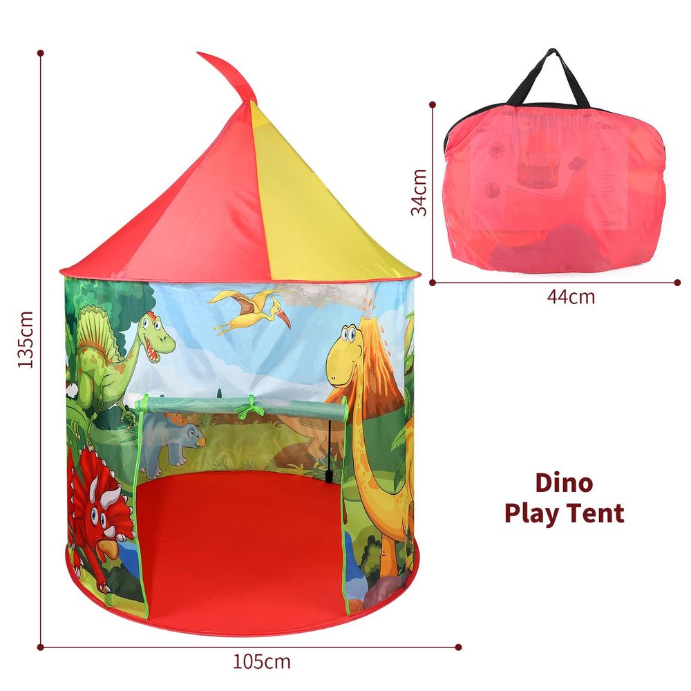 SOKA Dinosaur Play Tent Portable Foldable Red & Yellow Pop Up Garden Playhouse Tent - anydaydirect