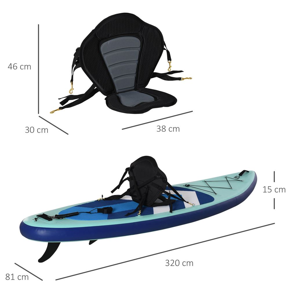 10.5ft Inflatable Stand Up Paddle Board Kayak Conversion Adults Kids HOMCOM - anydaydirect