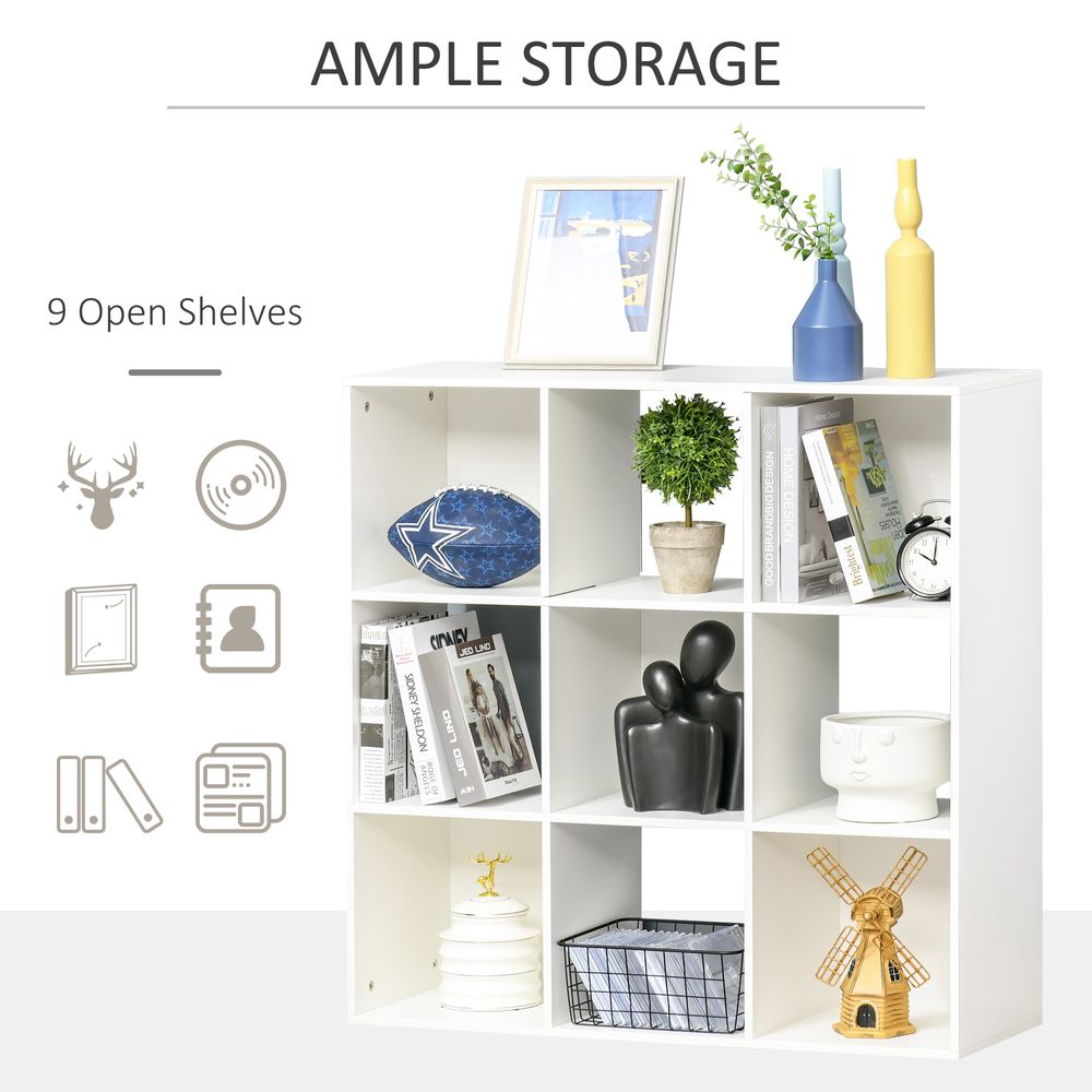 9 Cube Storage Cabinet Bookcase Bookshelf Home Office Shelf, White - anydaydirect