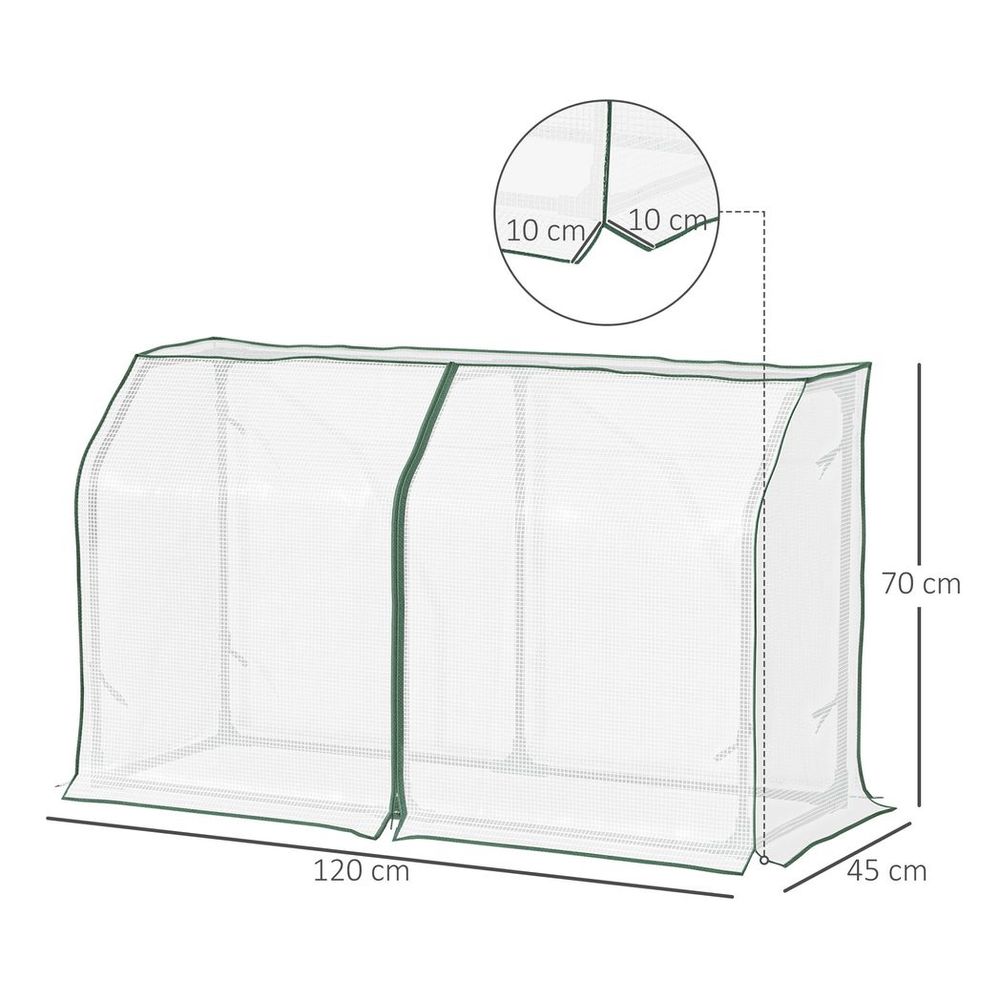 Mini Greenhouse Portable Garden Growhouse with Zipper Design, White - anydaydirect