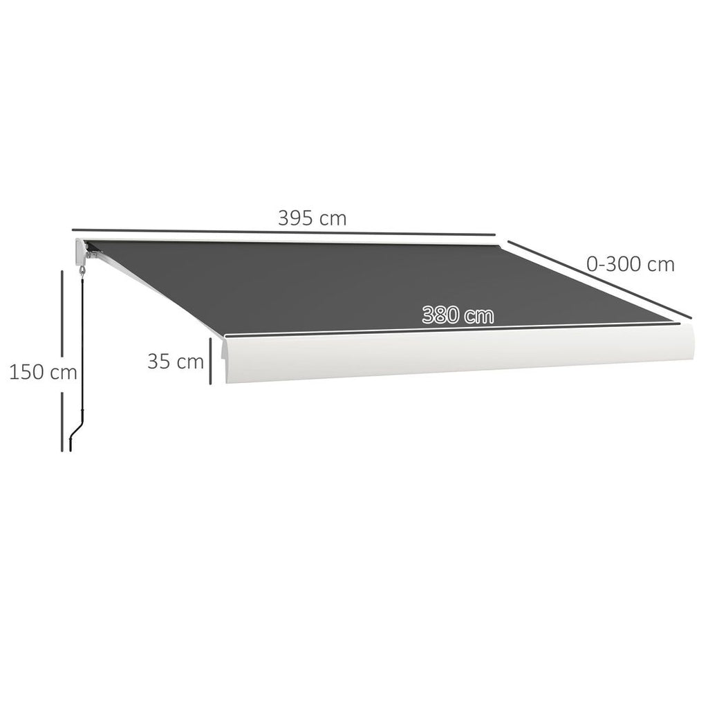 Outsunny 4 x 3(m) Electric Retractable Awning Sun Canopies for Door Window - anydaydirect