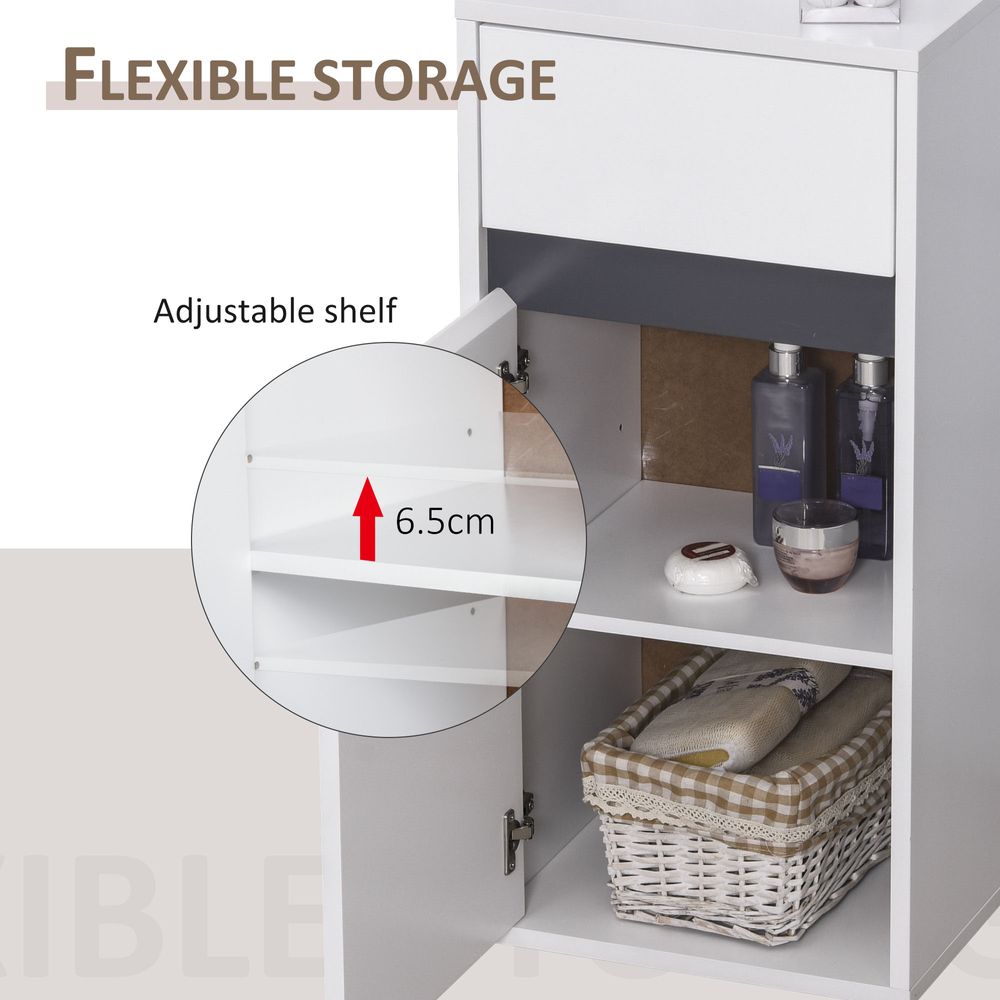 Modern Minimalistic Bathroom Storage Cabinet Drawer Shelf White - anydaydirect