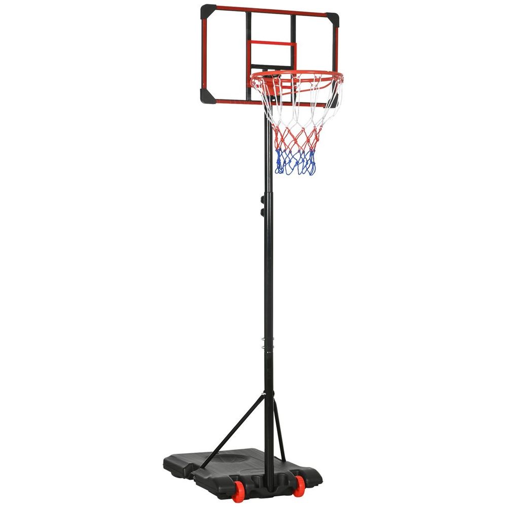 SPORTNOW Kids Adjustable Basketball Hoop and Stand w/ Wheels, 1.8-2m - anydaydirect