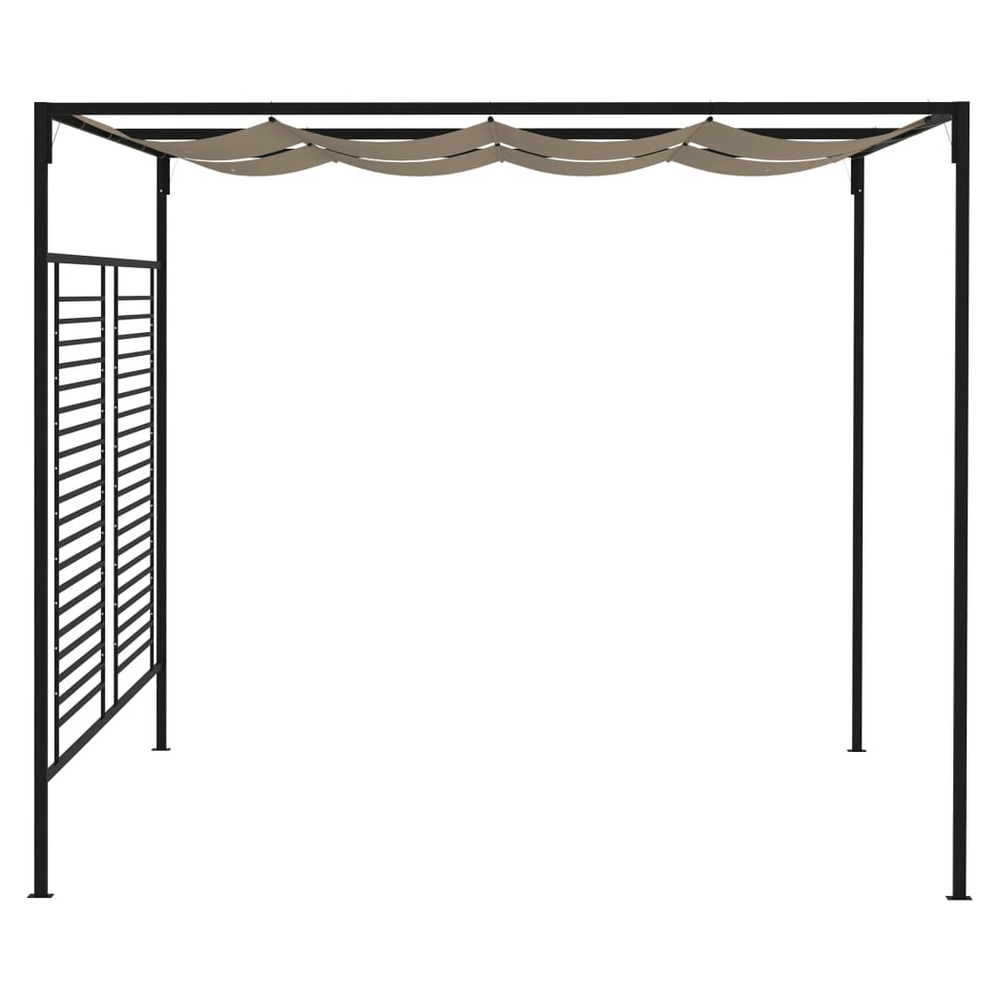 Gazebo with Retractable Roof 3x4x2.3 m Taupe 180 g/m� - anydaydirect