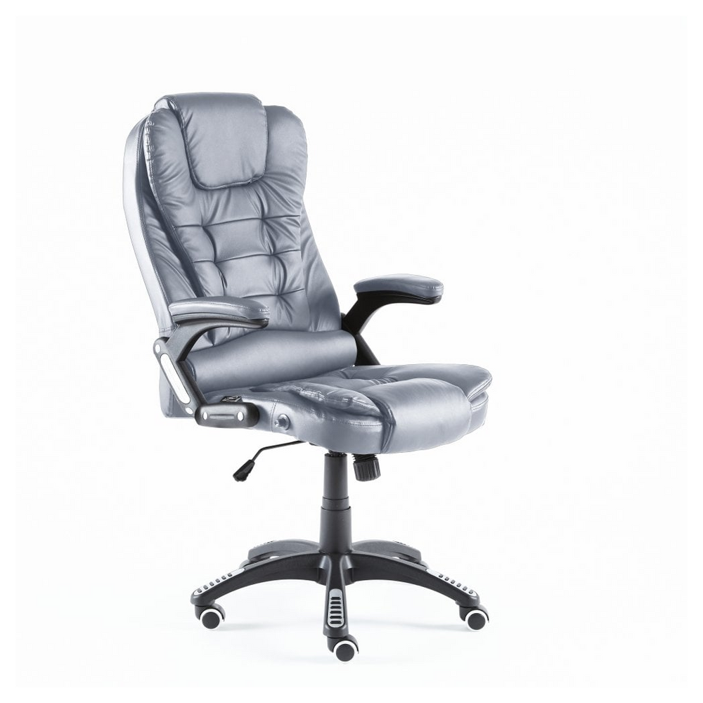 Neo Direct Dark Grey Faux Leather PC Massage Gaming Chair With Footrest - anydaydirect