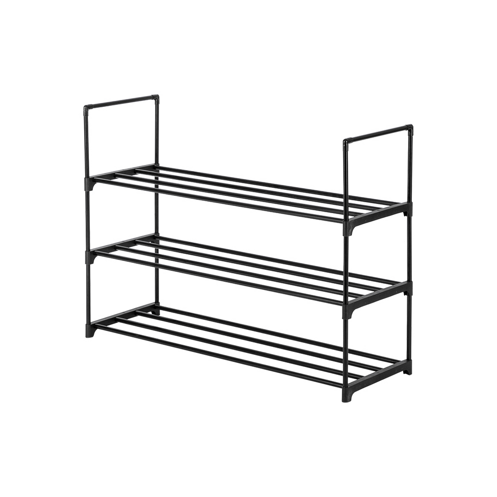 3 Tiers Shoe Rack Shoe Tower Shelf Storage Organizer For Bedroom, Entryway, Hallway, and Closet Black Color - anydaydirect