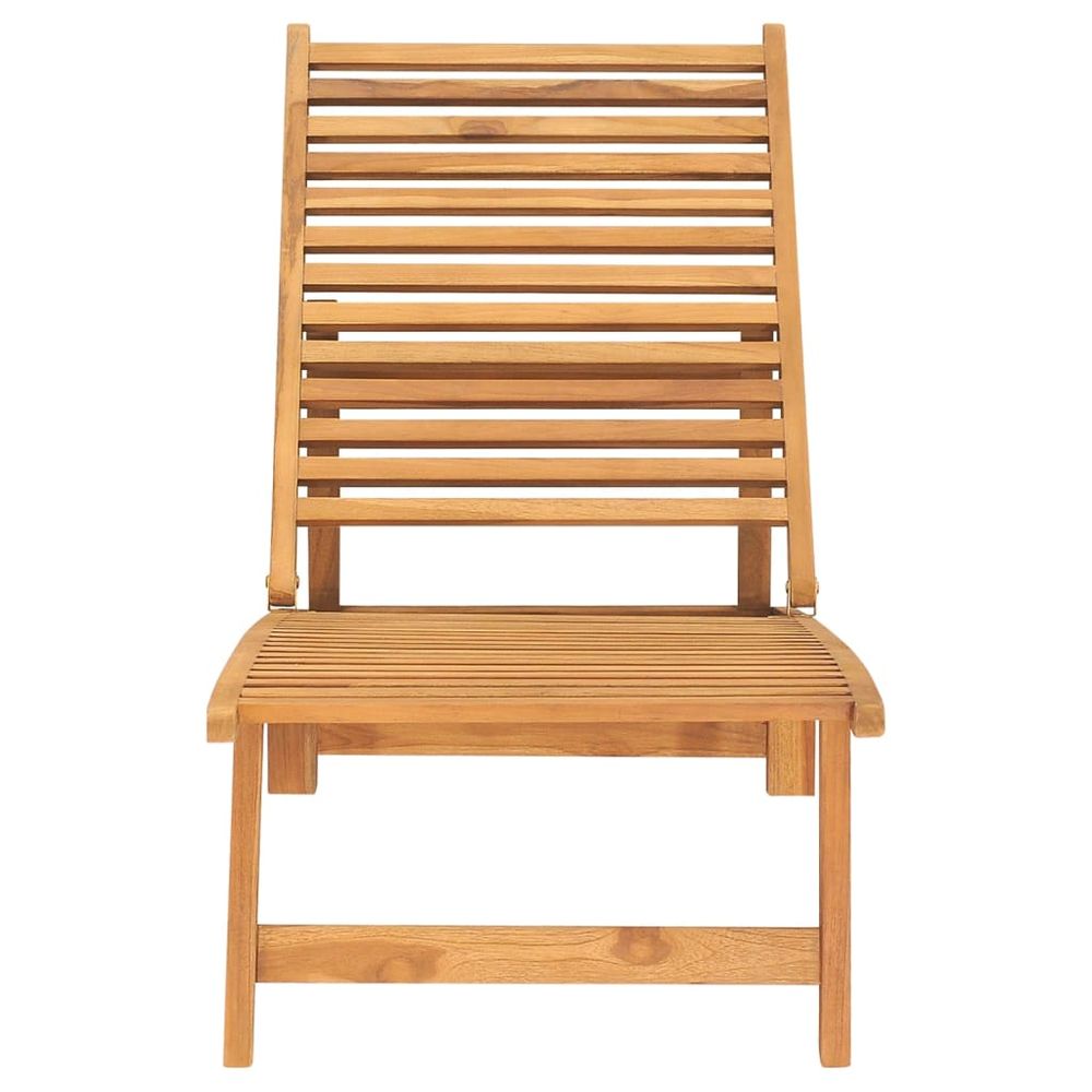 Sun Lounger Solid Teak Wood - anydaydirect