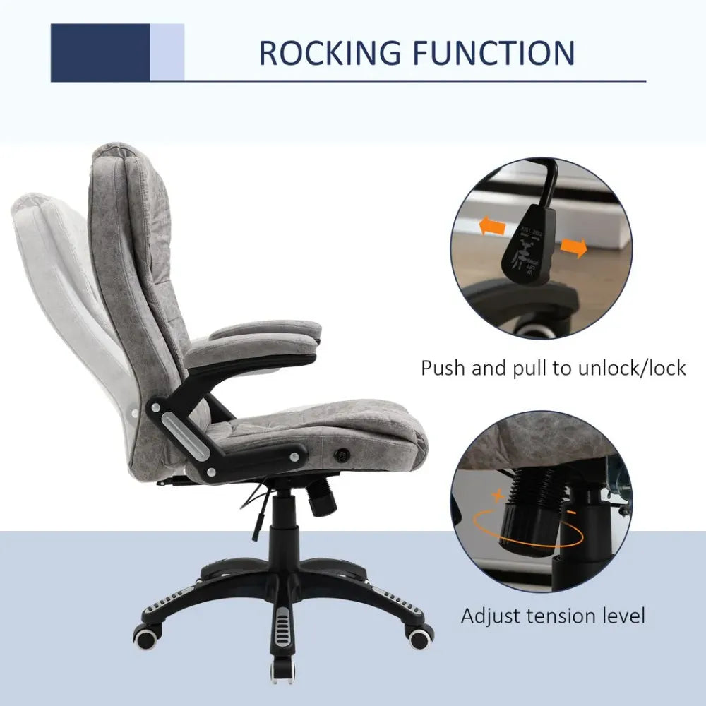 High Back Home Office Chair Computer Desk Chair w/ Arms Swivel Wheels Grey - anydaydirect