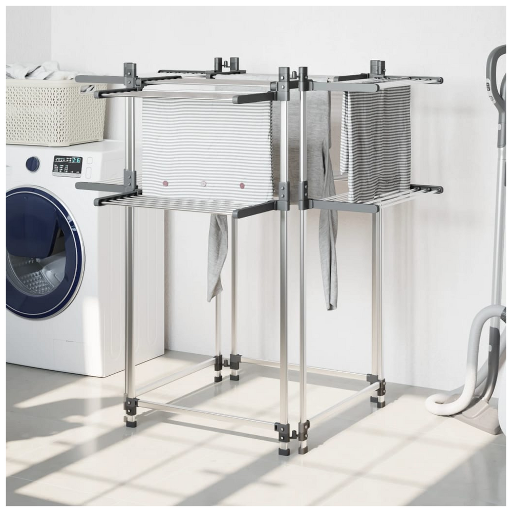 vidaXL Laundry Drying Rack 107x107x120 cm Aluminium - anydaydirect