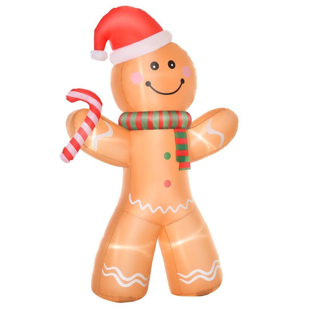 8ft Christmas Inflatable Gingerbread Man Lighted Indoor Outdoor - anydaydirect