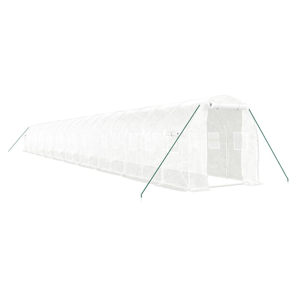 vidaXL Greenhouse with Steel Frame White 40 m² 20x2x2 m - anydaydirect