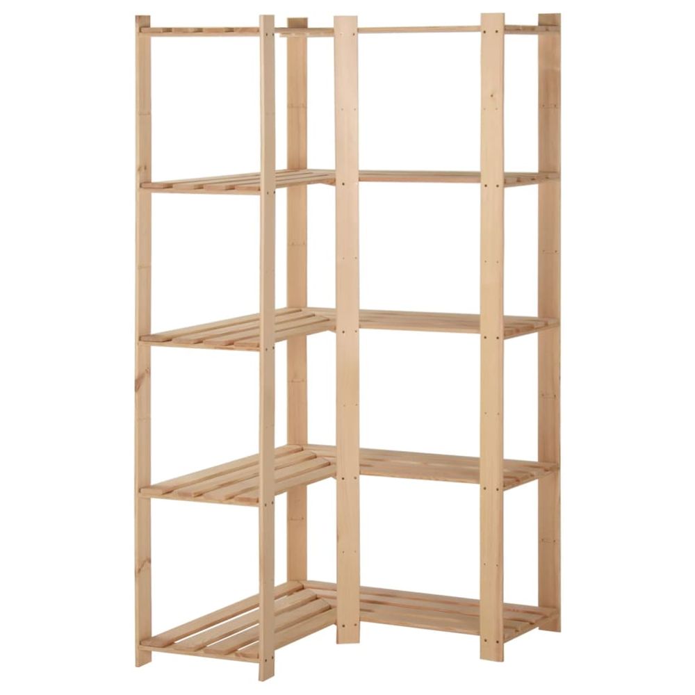 5-Tier Storage Corner Rack 82.5x82.5x170 cm Solid Pinewood - anydaydirect