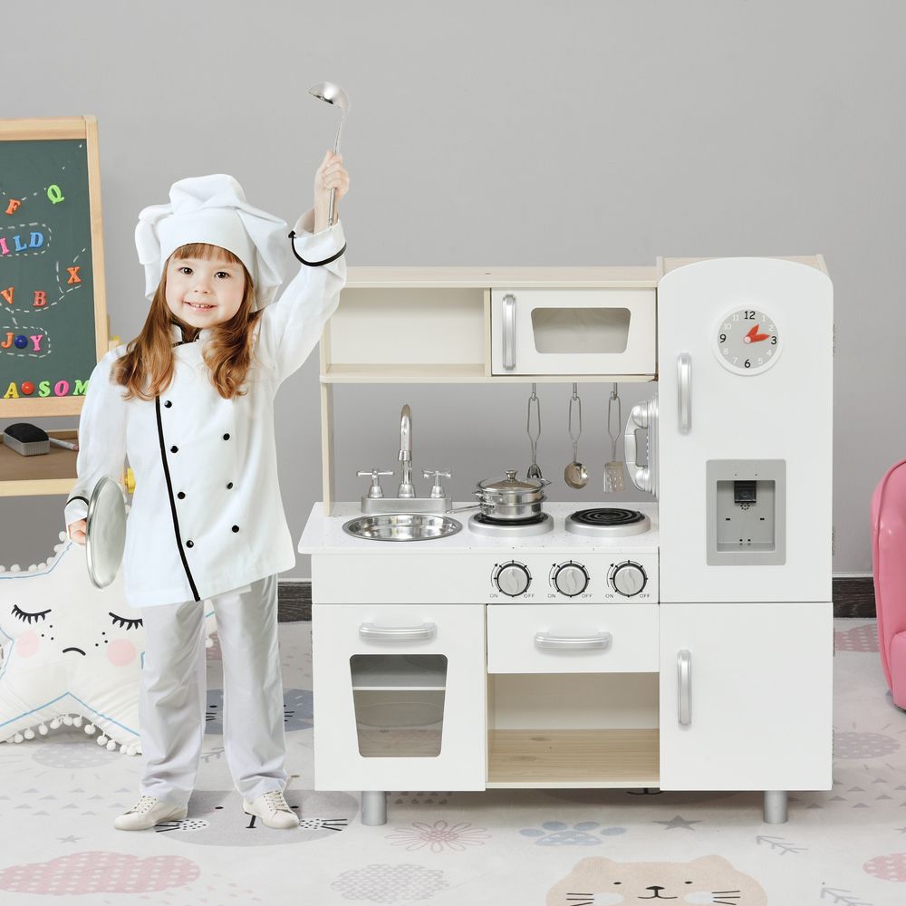 Luxury Kitchen Playset with Accessories Pretend Cooking Set White - anydaydirect