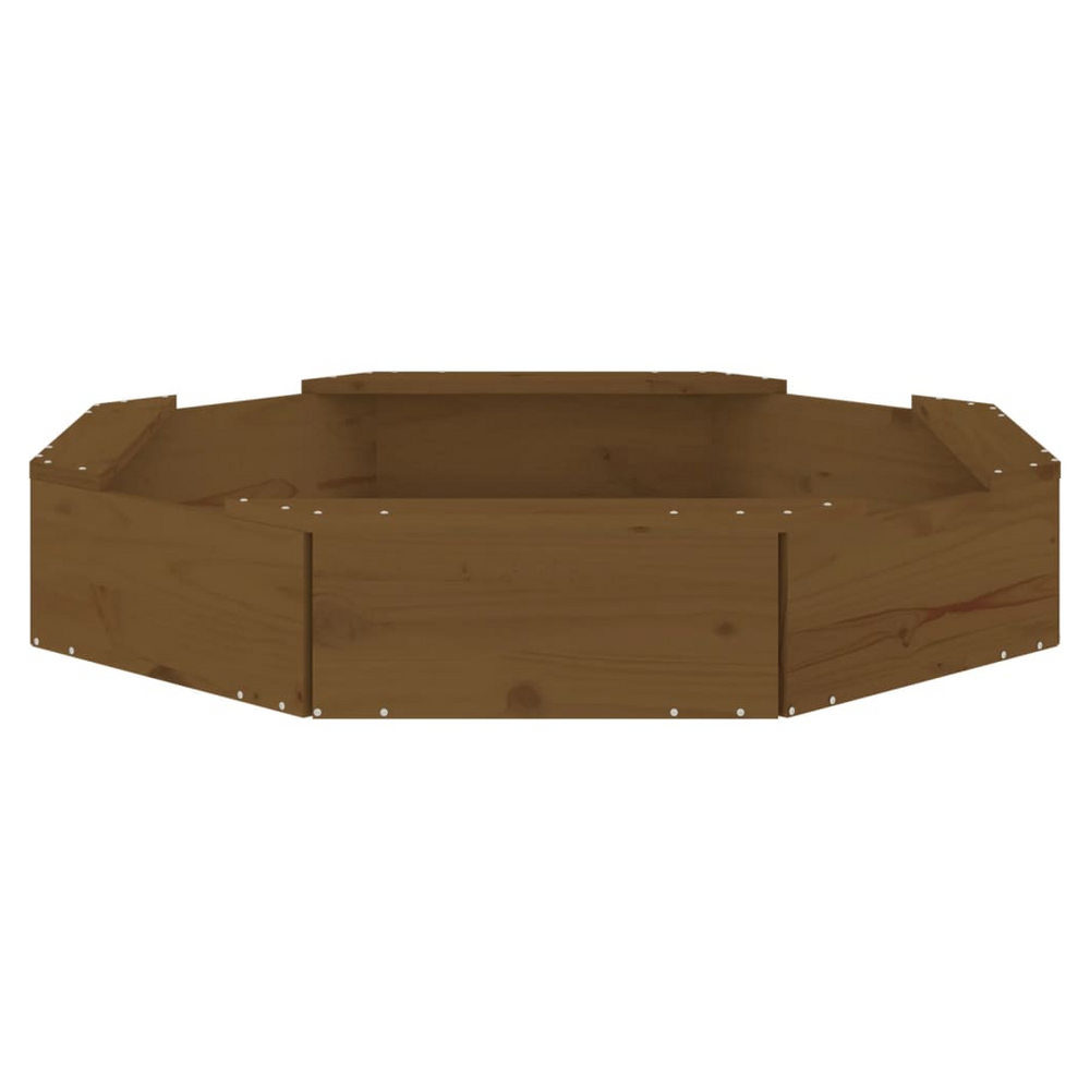 vidaXL Sandbox with Seats Honey Brown Octagon Solid Wood Pine - anydaydirect