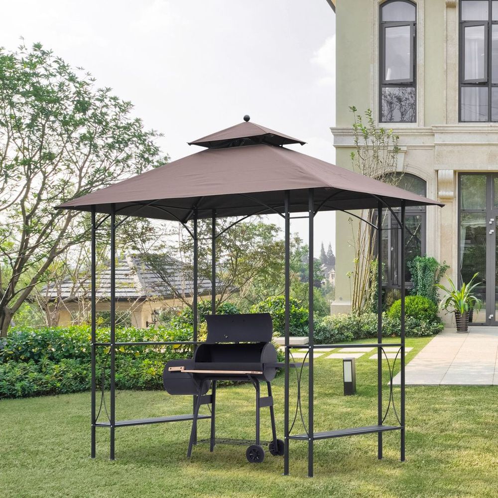 2.5x1.5m BBQ Tent Canopy Patio Outdoor Awning Gazebo Party Sun Shelter - anydaydirect