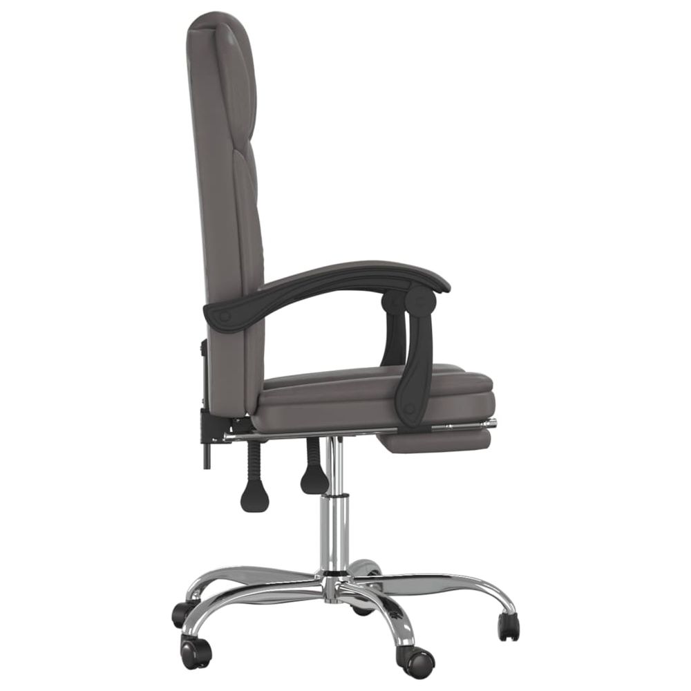Reclining Office Chair Grey Faux Leather - anydaydirect