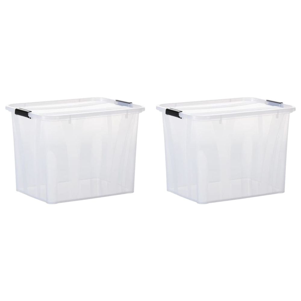 Storage Boxes with Lids 2 pcs Transparent 55 L - anydaydirect