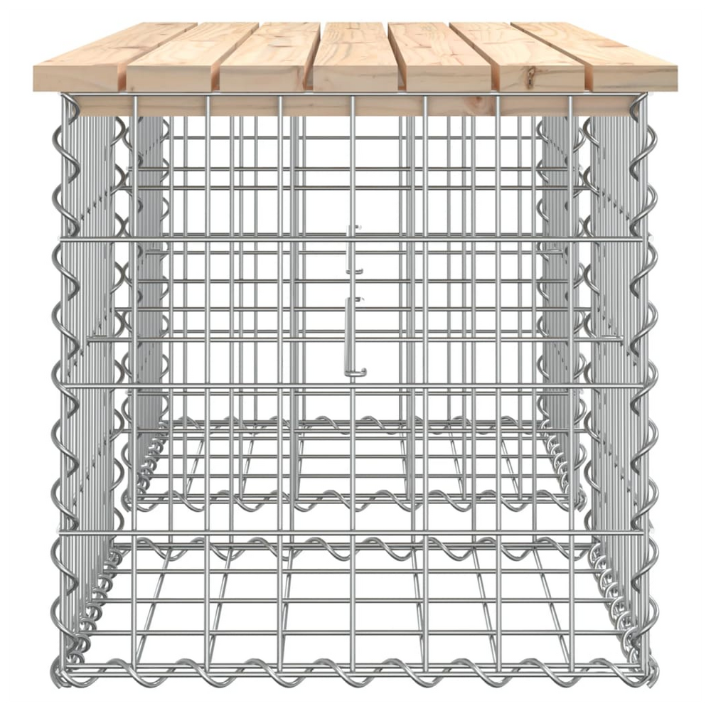 vidaXL Garden Bench Gabion Design 103x44x42 cm Solid Wood Pine - anydaydirect