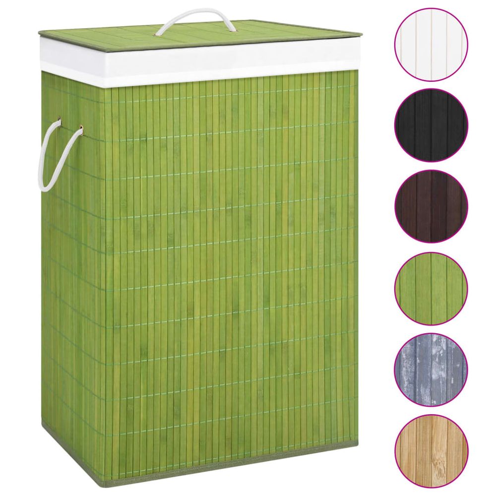 Bamboo Laundry Basket with Single Section White - anydaydirect