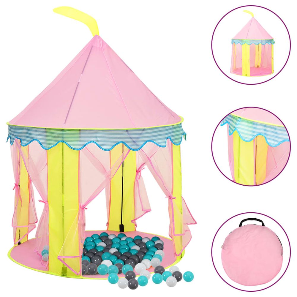 Children Play Tent with 250 Balls Pink 100x100x127 cm - anydaydirect