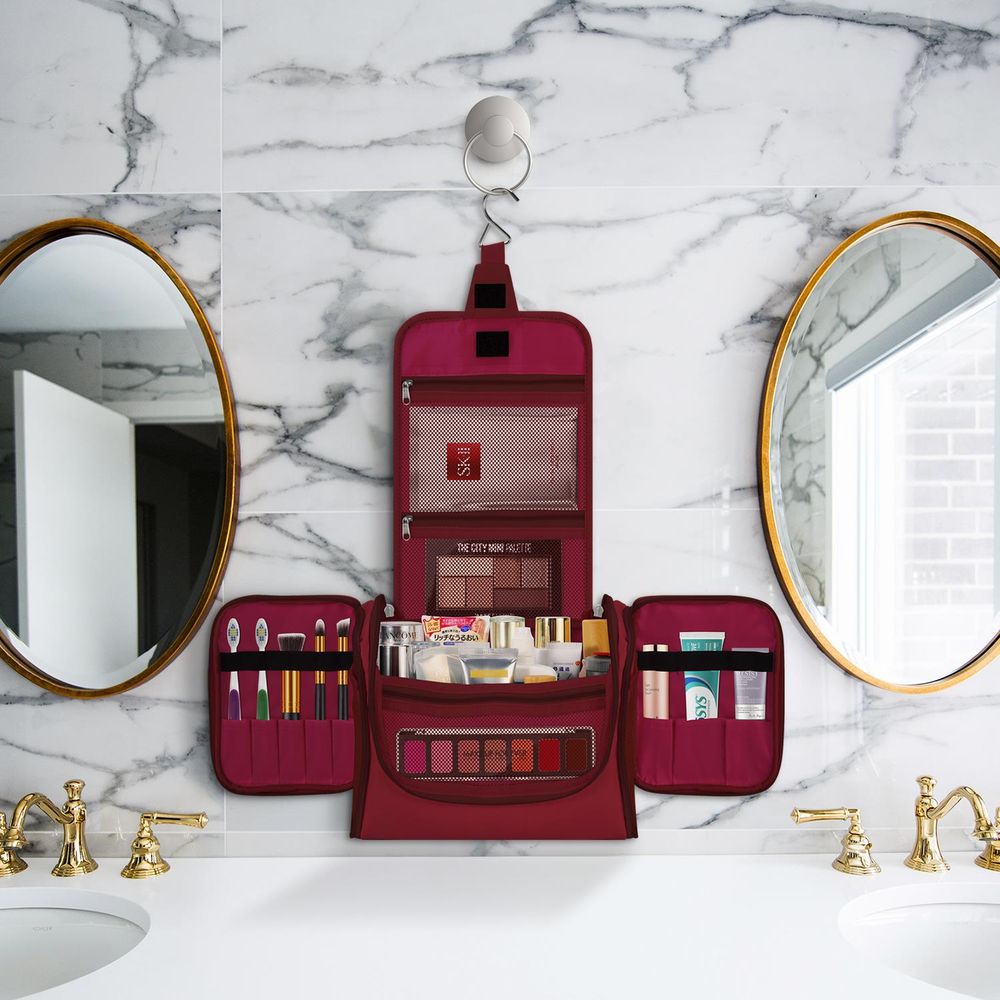 Toiletry Bag Bathroom Travel Makeup Toiletries Organiser – Hot Pink - anydaydirect