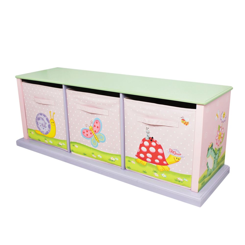 Fantasy Fields Magic Garden Kids Wooden Storage Canvas Drawers Toy Box TD-0132A - anydaydirect
