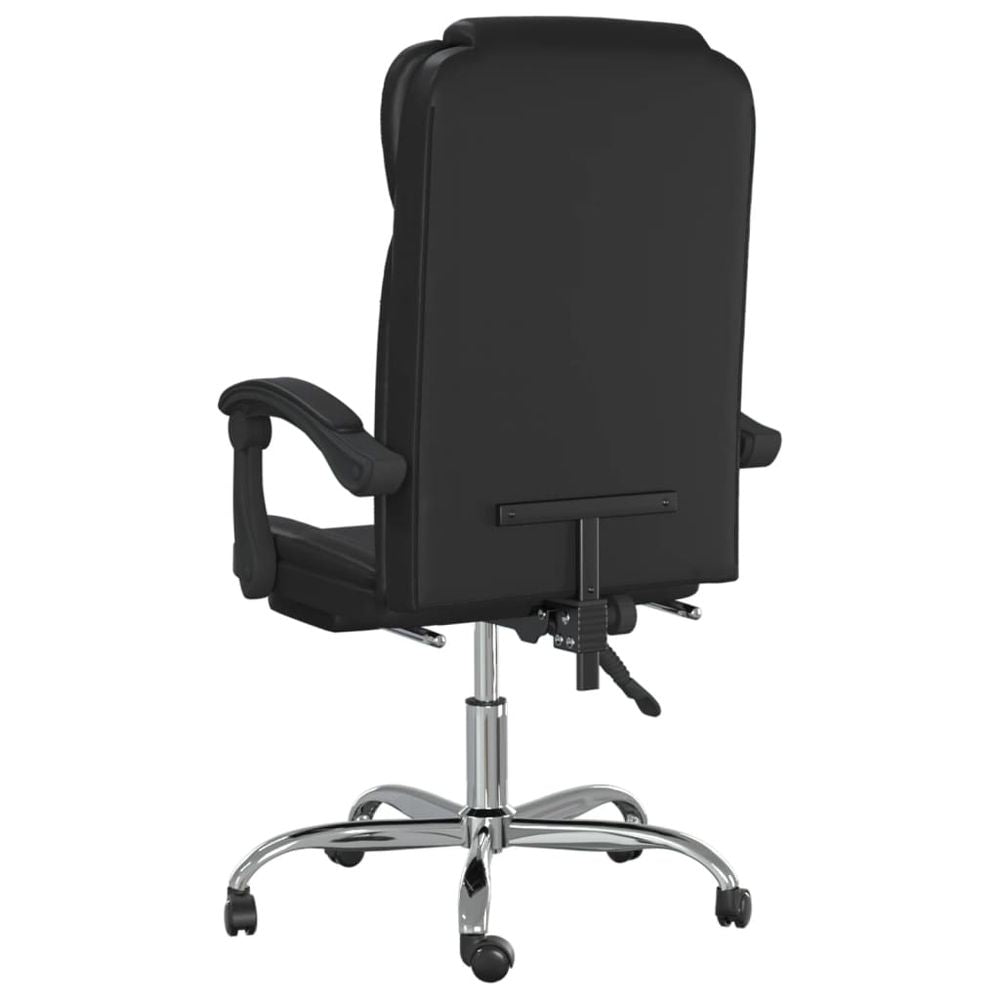 Reclining Office Chair Black Faux Leather - anydaydirect