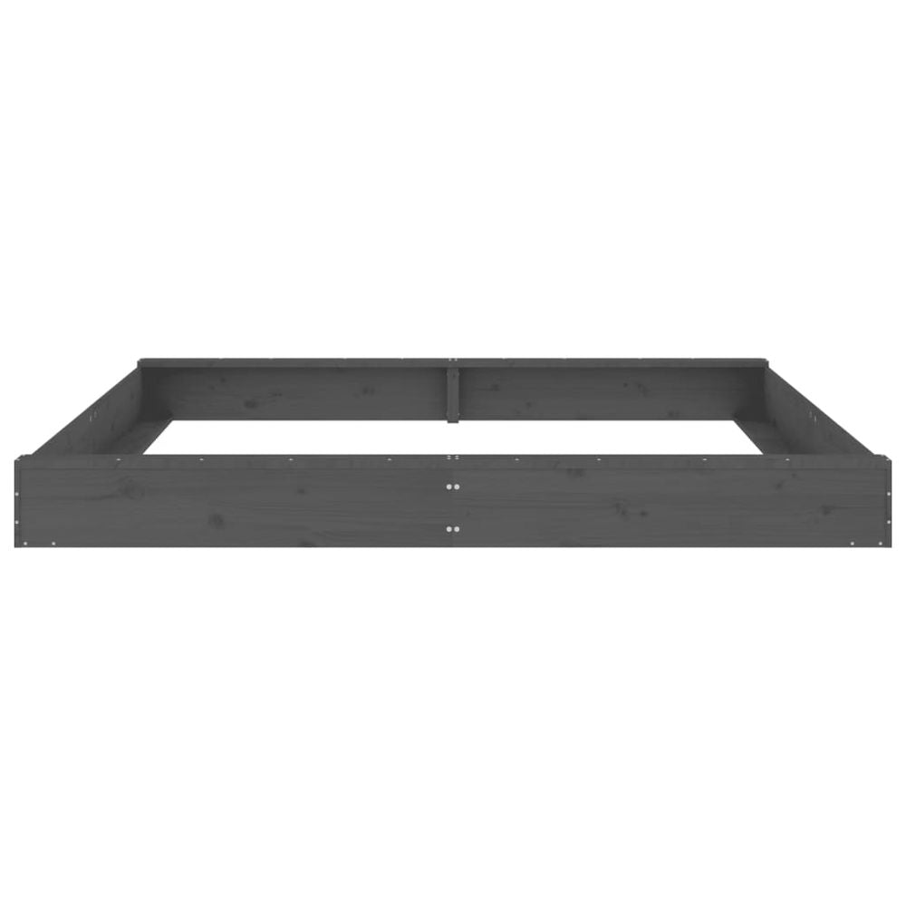 vidaXL Sandbox with Seats Grey Square Solid Wood Pine - anydaydirect