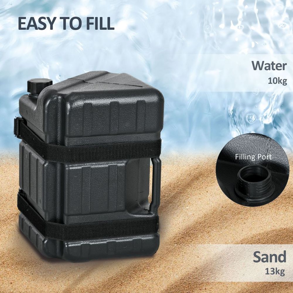 Outsunny Gazebo Weights Set of 4, HDPE Water or Sand Filled with Secure Straps - anydaydirect