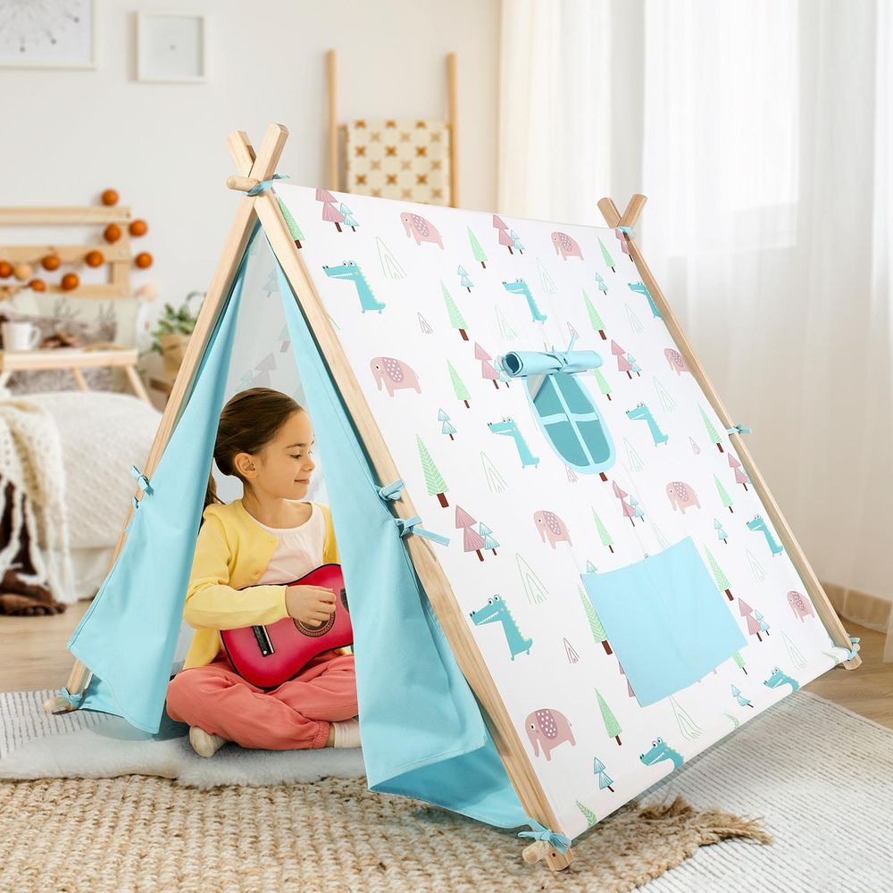 SOKA Camping Countryside Teepee Tent Foldable Play Tent Tipi Canvas for Kids - anydaydirect