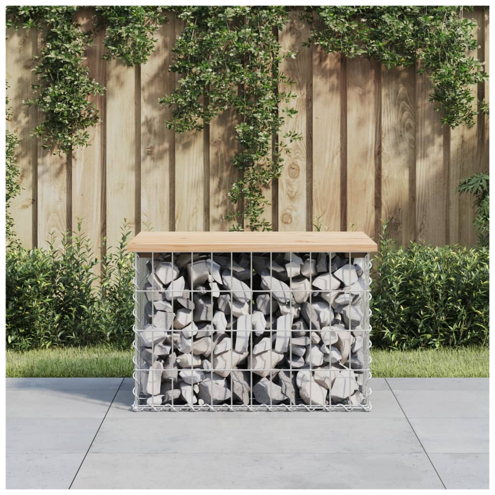 vidaXL Garden Bench Gabion Design 63x44x42 cm Solid Wood Pine - anydaydirect