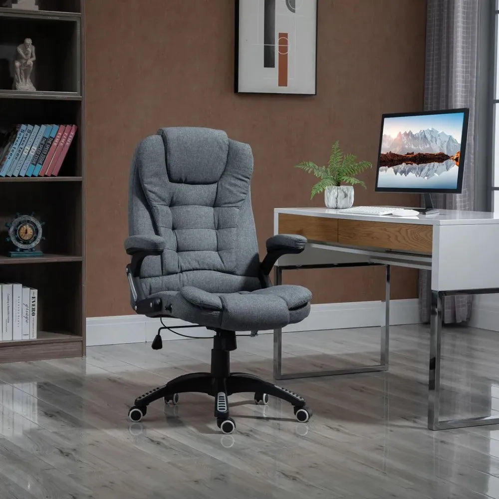 High Back Home Office Chair Computer Desk Chair w/ Arms Swivel Wheels Dark Grey - anydaydirect