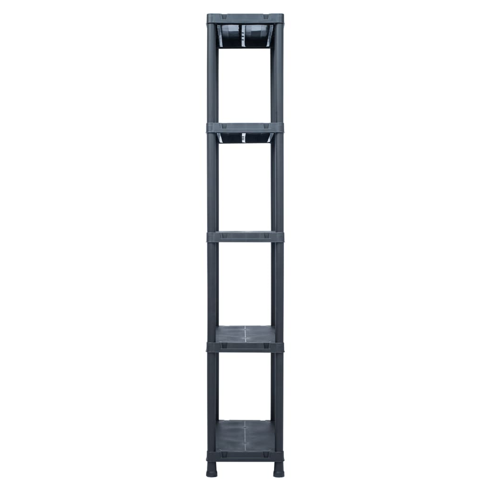 Storage Shelf Racks 5 pcs Black 125 kg 60x30x180 cm Plastic - anydaydirect