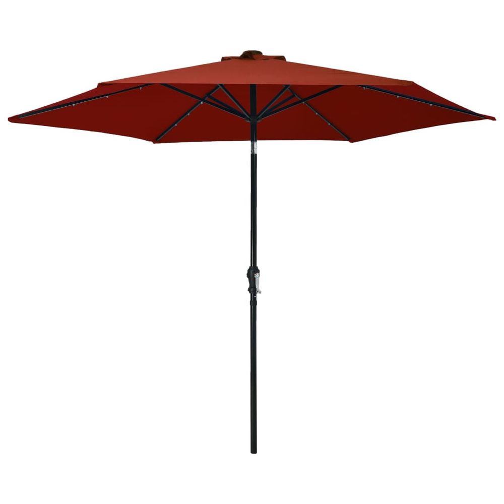 Outdoor Parasol with LED Lights and Steel Pole 300 cm - anydaydirect