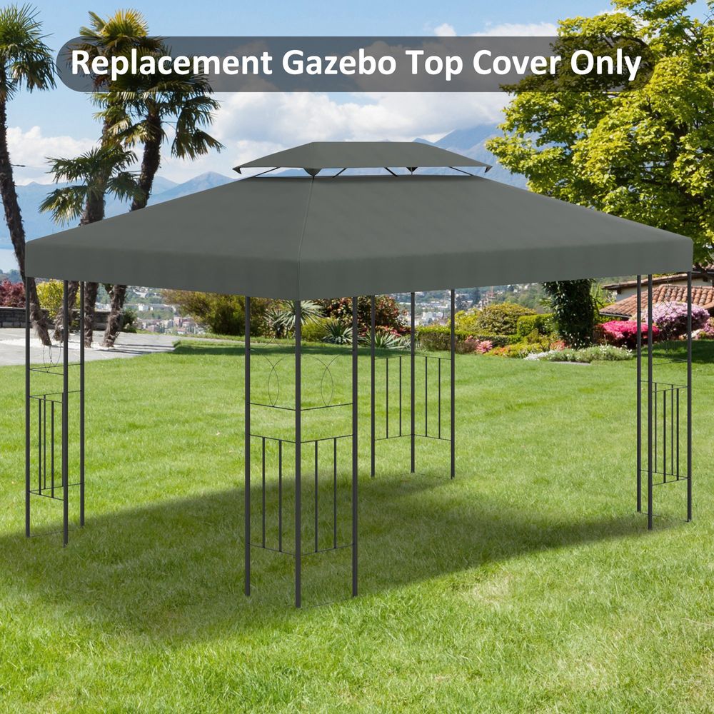 3x4m Gazebo Replacement Roof Canopy 2 Tier Top UV Cover Sun Awning Shelters - anydaydirect