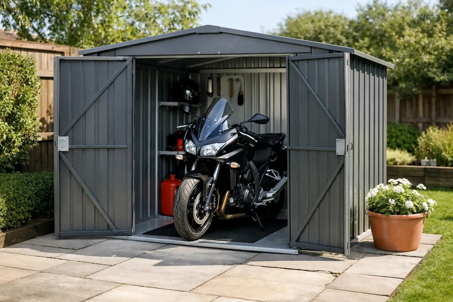Best Motorcycle Metal Sheds for UK Gardens