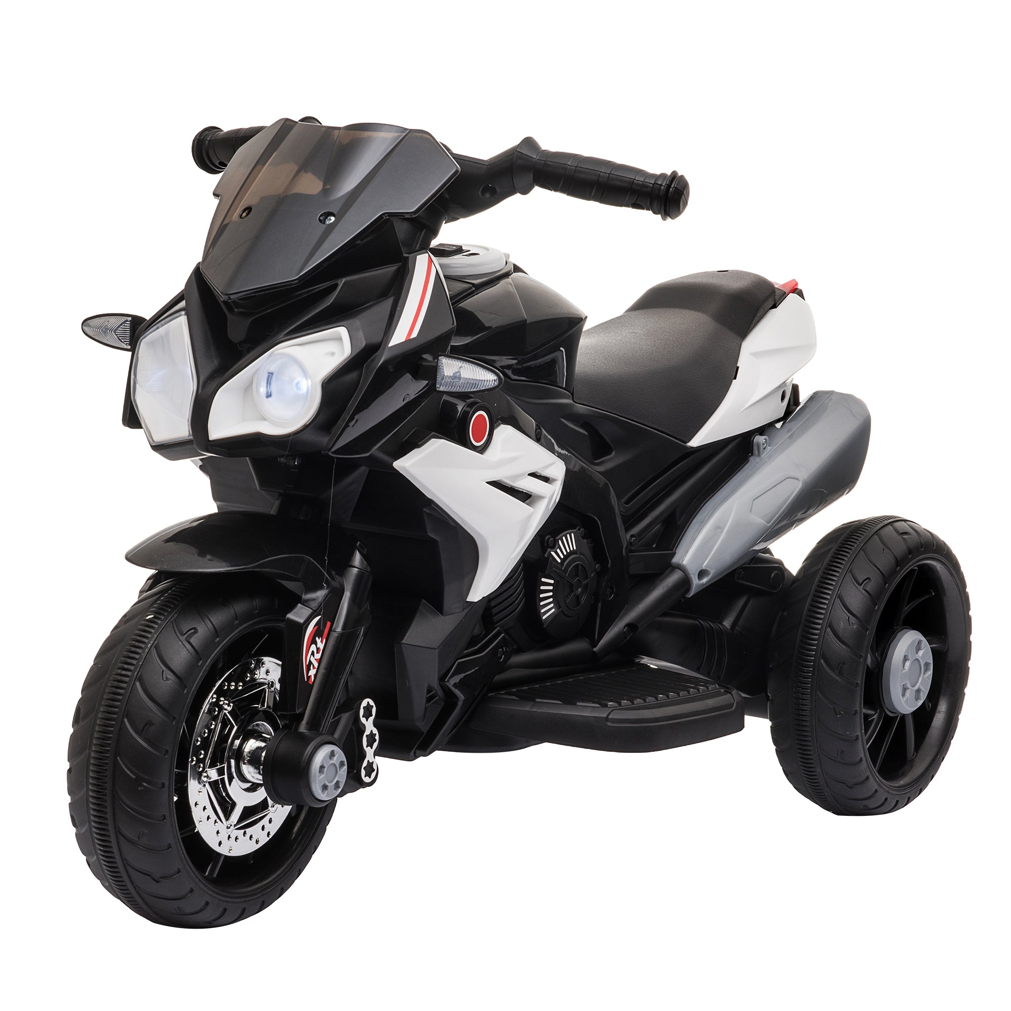 HOMCOM Kids' Motorbike Trike: 6V Battery-Powered Steel Ride-On, Safe & Thrilling, Jet Black - anydaydirect