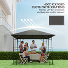 Outsunny 3 x 3(m) Gazebo Canopy Replacement Cover, Garden Gazebo Roof Replacement with Drain Holes, Water Resistant PVC Coating, 370g/?, UPF30+, TOP COVER ONLY, Grey - anydaydirect
