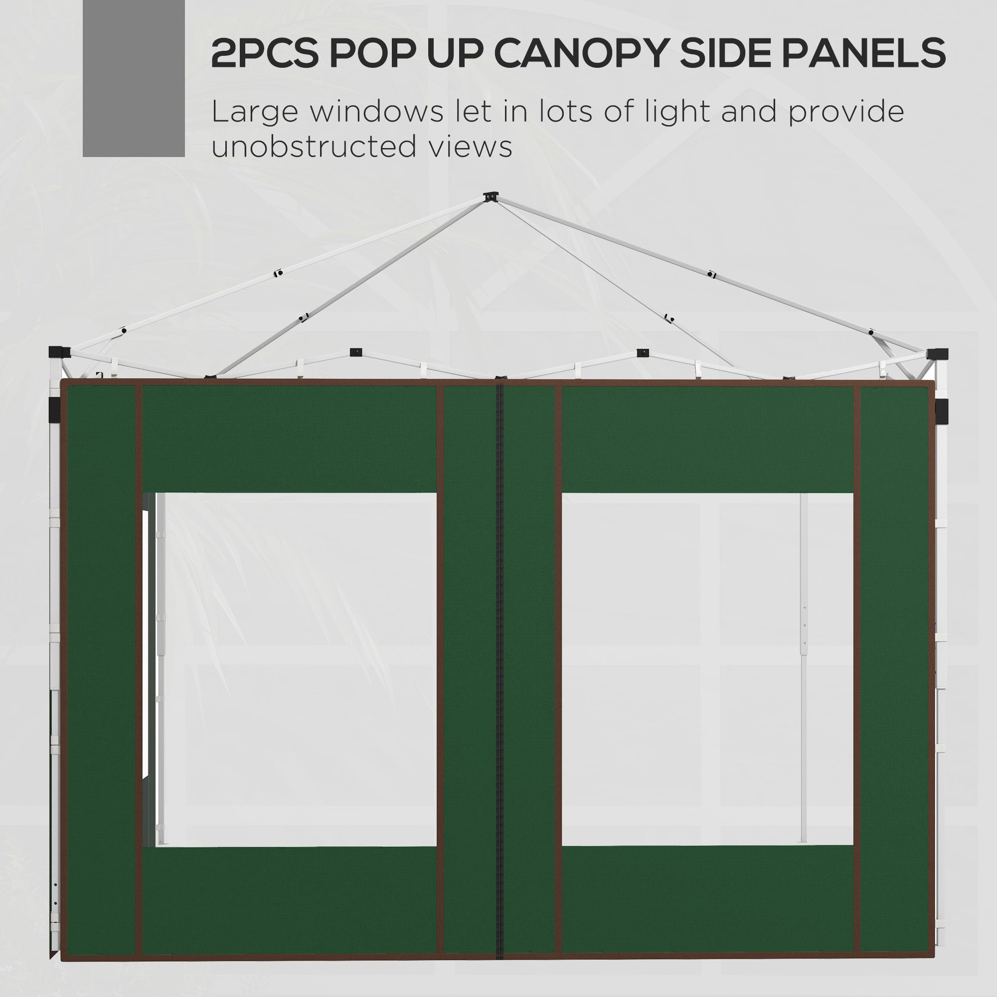 Outsunny Set of Two 295cm Replacement Canopy Walls - Green - anydaydirect
