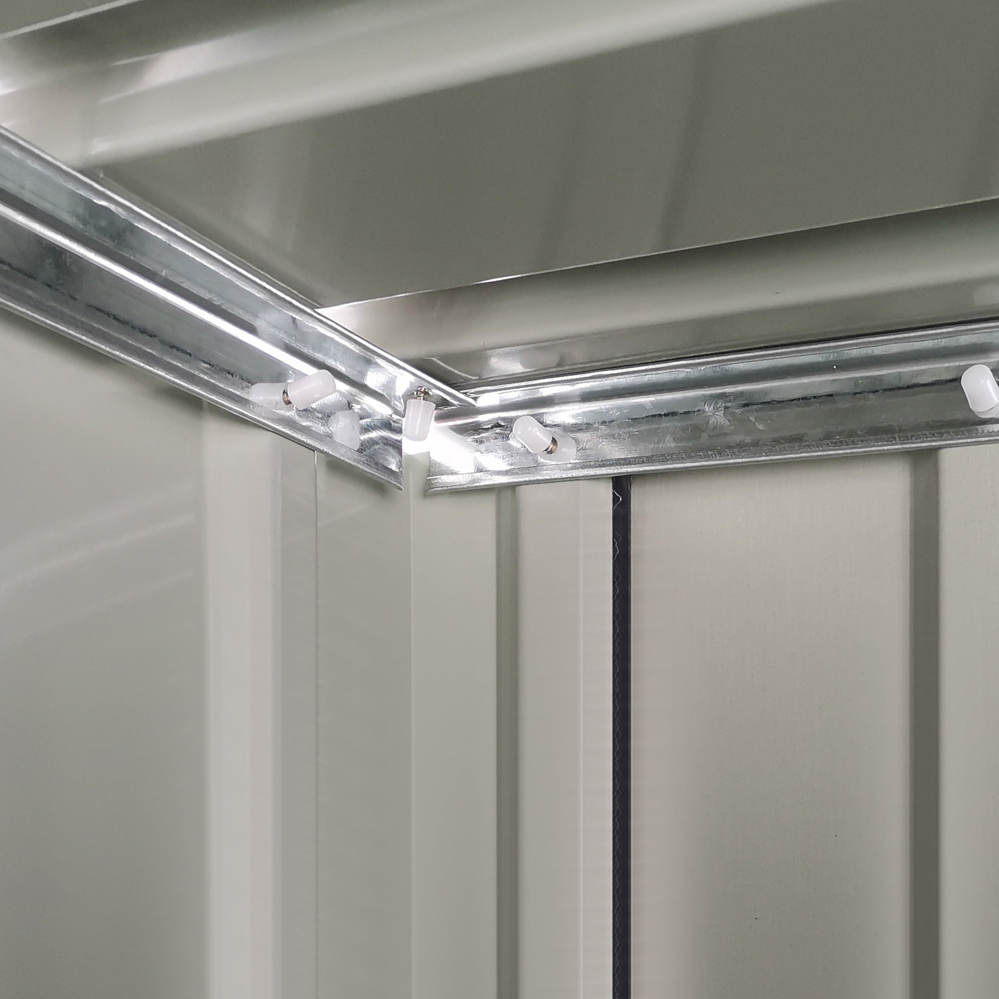 Outsunny Garden Storage Shed, Outdoor Tool Shed with Sloped Roof, Lockable Door for Equipment, Bikes, Grey, 142 x 84 x 189cm - anydaydirect