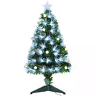 HOMCOM 3ft White Pre Lit Christmas Tree w/ 90 LEDs Star Topper Tri-Base Full Bodied Seasonal Decoration Pre-Lit Home - anydaydirect