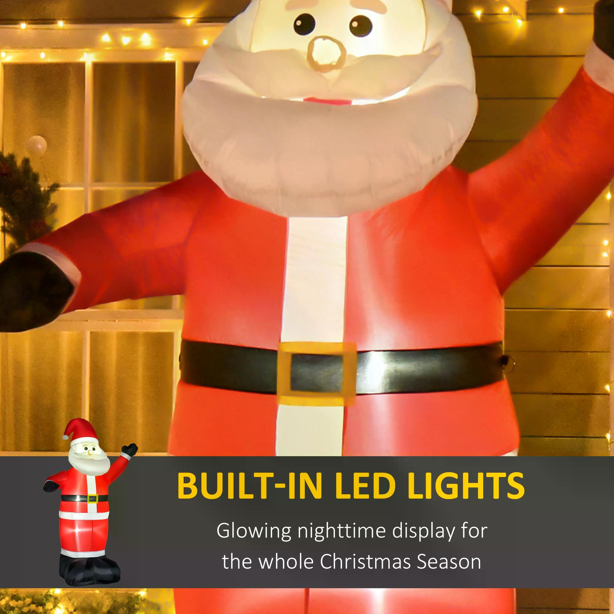 HOMCOM Inflatable 2.4m Santa Claus W/LED lights - anydaydirect